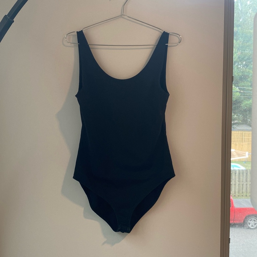 Pact Women's organic cotton Black Bodysuit